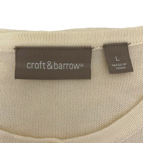 Croft & Barrow Christmas Tree Cardigan Women's Size Large Ivory Cream - Picture 3 of 10